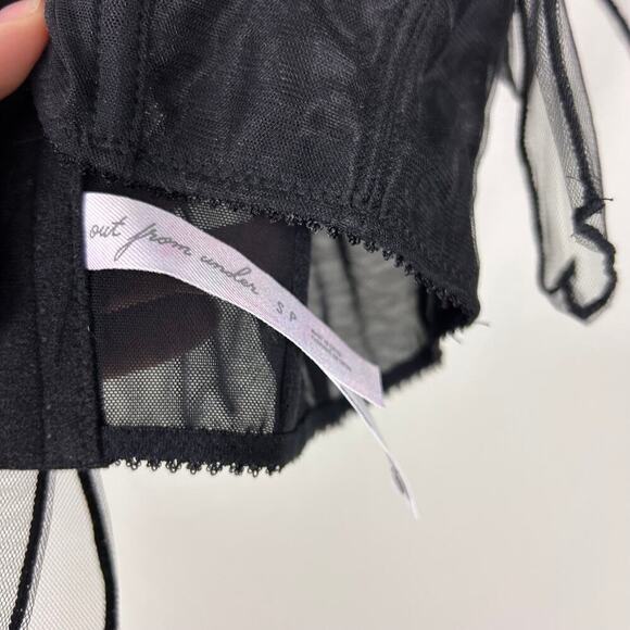 Urban Outfitters Out from Under Black Mesh Corset Halter Sexy Lingerie Top Small - Picture 6 of 8